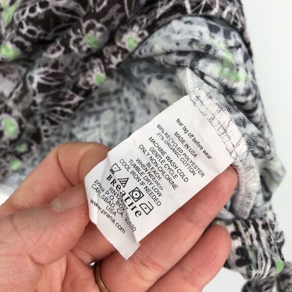 PRANA Breathe Tie Waist Print Lightweight SS Tee - Picture 5 of 6